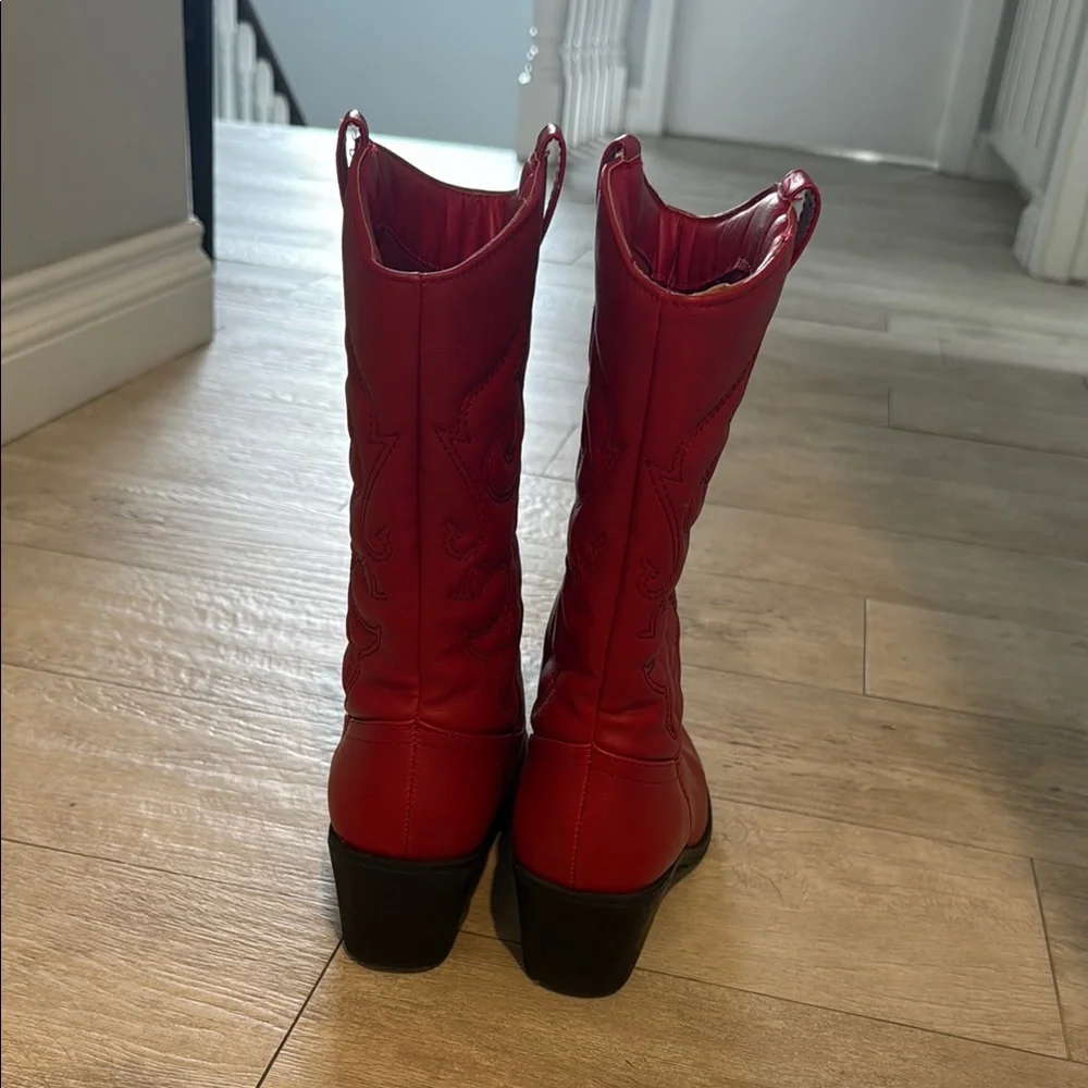 Red Women's Cowboy Boots - Picture 3 of 3